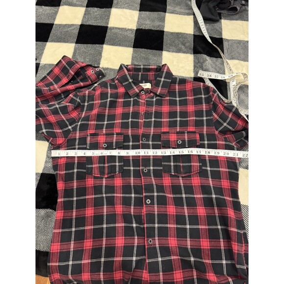 Osklen Rio de Janeiro Mens M Red Plaid Flannel Button Up Shirt Utility Chore - Picture 8 of 9